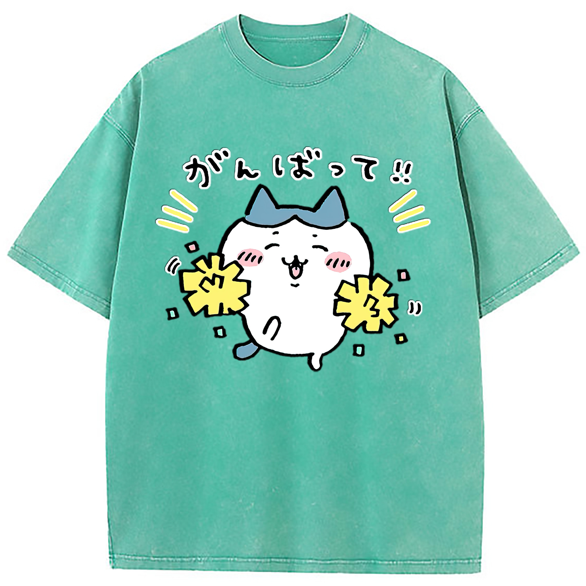 （画像用） ちいかわ ハチワレ Chii-kawa hachiware 綿100% ヴィンテージ風 半袖Tシャツ（フロントプリント）